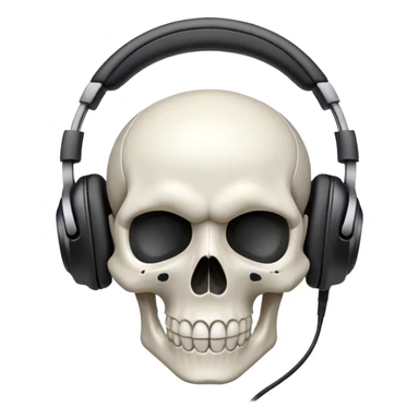 Skull with headphones  sticker