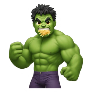 The Hulk Eiting Pasta sticker