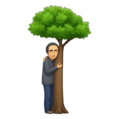 eric zemmour qui fait un calin avec un arbre sticker