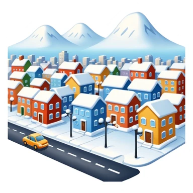 ciudad con nieve  sticker