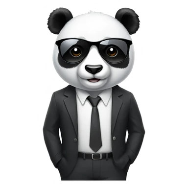 Panda wearing suit and sun glasses sticker