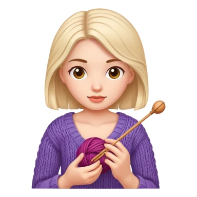 girl  knitting sticker