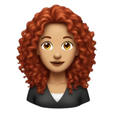long hair,,red curly,Middle-aged woman,Black sticker