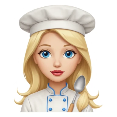 Beautiful, sexy,  long blonde hair, blue eyed, full lips female chef sticker