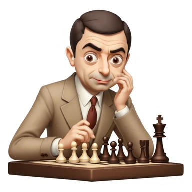 Mr.Bean playing chess sticker