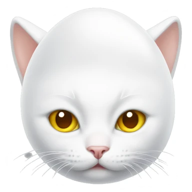 White Cat with an egg on top of its head sticker