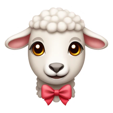lamb with red eyes and pale pink bow  sticker