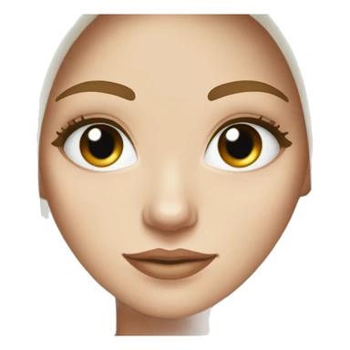 white girl with brown long hair and a iced coffee green eyes fair skin sticker