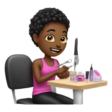 Myself getting nails done  sticker