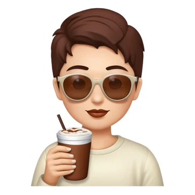 Pennine in sunglasses drinking coco sticker