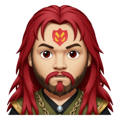 Max Cavalera with dark red long hair, light skin sticker