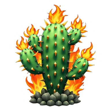 burning cactus sticker