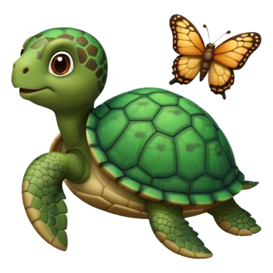 Cute turtle with butterfly  sticker