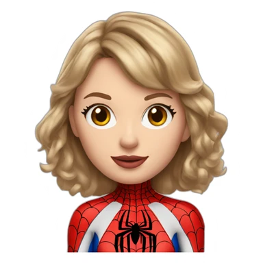 realistic taylor swift in spider-man costume sticker