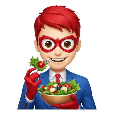 emoji de spiderman comiendo sano sticker