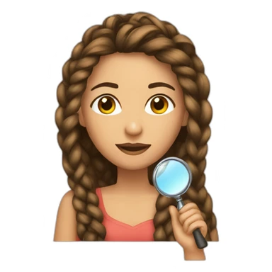 Mujer con braids box fine long hair castaño con magnifier sticker