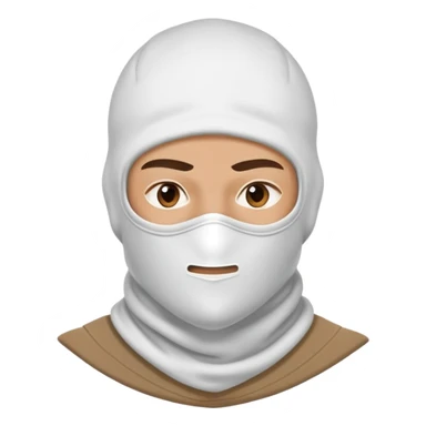 A confident hustler character wearing a white balaclava mask sticker