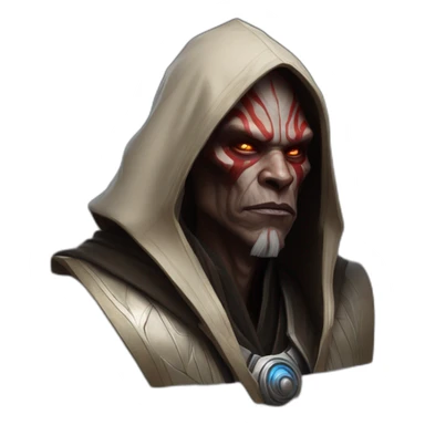 hyperrealist sith jedi in world of warcraft sticker