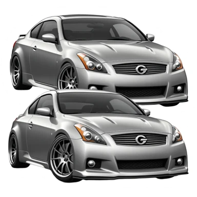 G37 coupe car lowered with mags darksliver car sticker