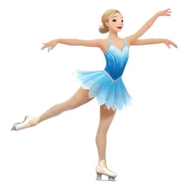An icon showing a graceful figure skater performing a spin on the ice in a grand ice palace. The rink is illuminated by soft light beams, with cheering spectators in the stands. Snowflakes gently fall, adding to the magical atmosphere. Transparent background highlights elegance and artistry. sticker