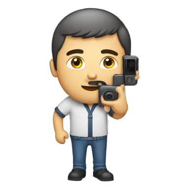 a person who takes a video on the phone sticker