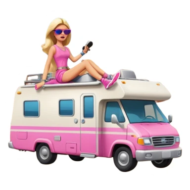 Barbie rv off-roading rock-climbing desert Winnebago  sticker
