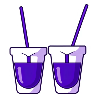 two cups filled with purple liquid sticker
