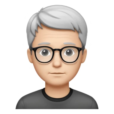 padre con gafas poco pello y color blanco y negro sin arujas sticker