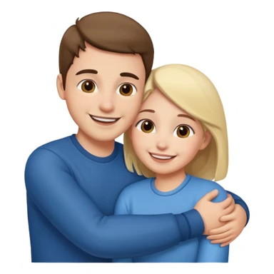  un homme serre sa sœur dans ses bras sticker