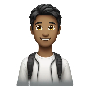 White smiling boy with black hair sticker