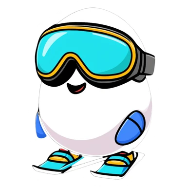 Egg with ski googles  sticker