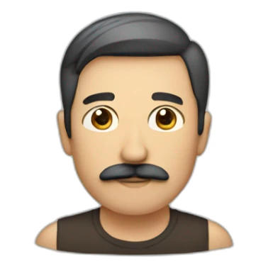 Men with rectangular mustache sticker