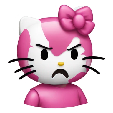 Hello kitty as the angry emoji sticker