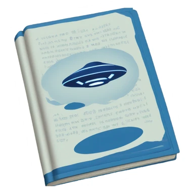 blue book with ufo on the cover sticker