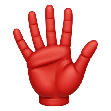 Red six-fingered hand sticker