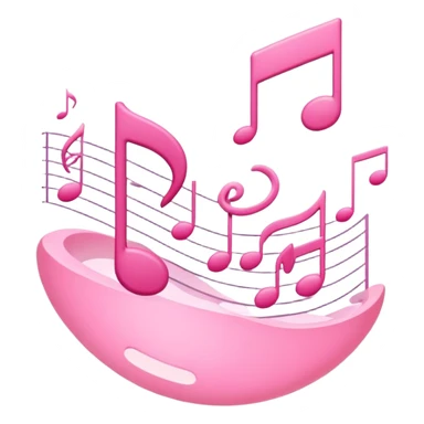 baby pink music notes sticker