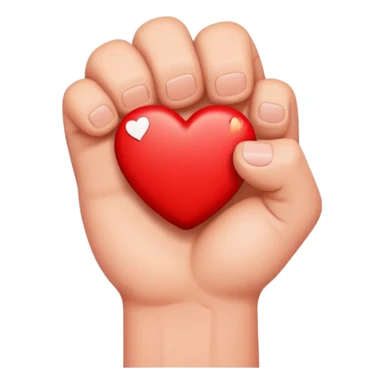 fist icon with a small heart floating above it sticker