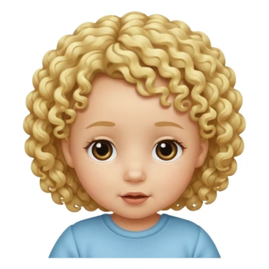 curly blonde hair baby sticker