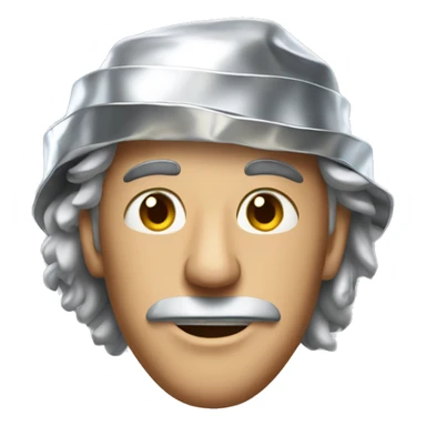 Crazy man with tin foil hat sticker