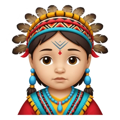 Indiozinho bebê meio branco. com características de índio roupinha de índio rosto também lindo bonitinho  sticker