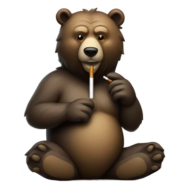 bear smoking cigarette sticker