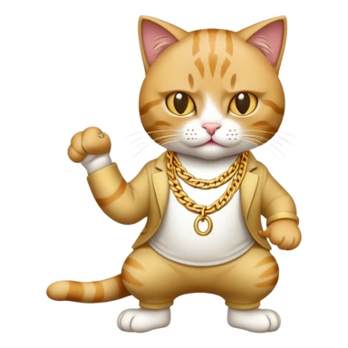 Cats rapping like a gangster sticker