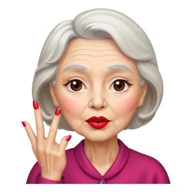 old woman blowing a kiss sticker