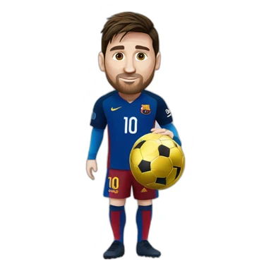 messi with ballon dor sticker