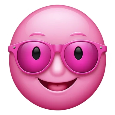 Pink smiley face with dark pink sunglasses  sticker