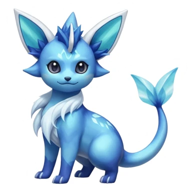 Nebulae Amaura-Noibat-Vaporeon-Glaceon-Meowstic-Fakémon-hybrid-creature (full body)  sticker