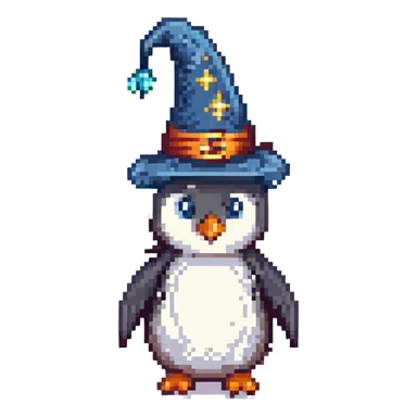 penguin wizard sticker