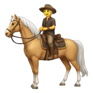 chat sur un cheval qui court sticker