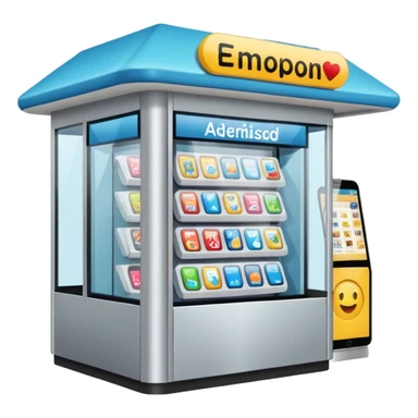 kiosk in a shopping center sticker