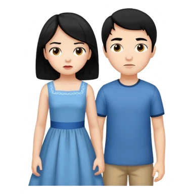 girl black hair ignore boy sticker